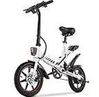 Sailnovo Electric Bike, Electric Bicycle with 18.5MPH Electric Bikes for Adults Teens E Bike with Pedals, 14" Waterproof Folding Mini Bikes with 36V 374WH Battery, Dual Disc Brakes