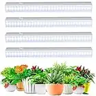 MOYA STD 1ft T5 White Grow Lights for Indoor Plants, Cabinet Greenhouse Grow Lamp 5000K Full Spectrum White LED Grow Light Bulbs, Plug and Play, Linkable T5 Grow Light Strip for Houseplants, 4-Pack