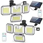 Solar Outdoor Lights, 3500LM 333 LED Motion Sensor Lights, IP65 Waterproof Security Flood Lights, Separate Solar Panel 330° Wide Angle Remote Control