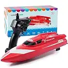 ifollower Remote Control Boat, RC Boat 15km/h Fast Racing Boat 2.4Ghz Electric Toys for Kids and Adults with 2 Rechargeable Batteries/Low Battery Alarm Perfect for Boys Girls Birthday Gift