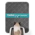 Conlun Cat Litter Mat Litter Trapping Mat, 24 x 17 Inches, Premium Durable PVC Grid Mesh with Scatter Control, Non-Slip, Less Waste Cat Litter Box Mat, Urine Waterproof, Washable Easy Clean