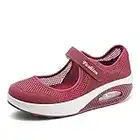 Femmes Minceur Taille Chaussures Marche Baskets 35-42eu Plate-Forme Chaussures Poids Air Léger Engrener Elastic Sports en Marchant Yoga Tennis , Rouge, Taille 40