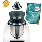 mixcover Saftpresse für Thermomix TM6, TM5 mit Ebook Rezeptheft kompatibel mit Vorwerk Thermomix Entsafter Orangenpresse Zitruspresse Kochfibel