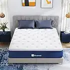 Queen Mattress, Avenco 8 Inch Bamboo Charcoal Foam and Spring Hybrid Mattress, Medium Firm Breathable Bed Mattress for Pressure Relief, CertiPUR-US Certified, Mattress-in-a-Box, Reinforced Perimeter