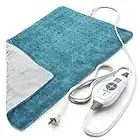 Pure Enrichment® PureRelief™ XL Heating Pad - LCD Controller with 6 InstaHeat Settings for Cramps, Back, Neck, & Shoulder Pain Relief, Moist Heat Option, Machine Washable, 12" x 24" Storage Bag (Blue)