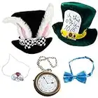 Tigerdoe White Rabbit Costume - Rabbit Costume - Bunny Costume (4 Pc Costume) - Mad Hatter Costume - Playing Cards Costume 4 Pk (Rabbit Costume -5 Pc Set)