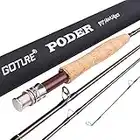 Goture Fly Fishing Rod - 9ft 4 Piece Fly Rod with Carrying Case for Freshwater Saltwater - Travel Fly Fishing Rod for Walleye Bass Salmon Trout - Carbon Rod with Chromed Guides - 5wt Fly Rod