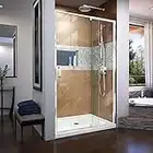 DreamLine Flex Semi-Frameless Pivot Shower Door in Chrome, 38-42 in Width x 72 in Height, 1/4 in. (6mm) Certified Clear Tempered Glass, Engineered for Smooth Pivoting Open and Close. SHDR-22427200-01