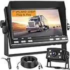 RV Backup Cameras for Trucks AHD 1080P, 7 Inch Monitor Vehicle Back up Camera, IP69 Waterproof Rear View Camera IR Night Vision, Wire Reserve Camera for Car/RV/Trailer/Camper/Van