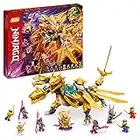 LEGO 71774 NINJAGO Lloyd’s Golden Ultra Dragon Toy for Kids, Boys & Girls, Large 4 Headed Action Figure with Blade Wings plus 9 Ninja Minifigures Inc. Lloyd, Kai, Jay, Cole and Zane