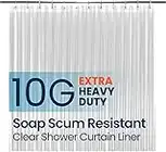 LiBa PEVA 10-Gauge Shower Curtain Liner, 72” W x 72” H - Clear, 10G Extra Heavy Duty Thickness for Bathroom