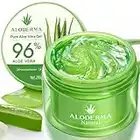 Aloderma Organic Aloe Vera Gel for Face - Made within 12 Hours of Harvest - 96% Pure Aloe Vera Gel for Skin, Scalp, Hair - Soothing Aloe Vera Face Moisturizer, Hydrating Aloe Gel for Sunburn Relief