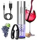 DASIAUTOEM Tire Bouchon Électrique, Tire Bouchon électrique sans-Fil, Ouvre Bouteille Professionnel Convient pour Vin Coffret Champagne avec Coupe Capsule, Cadeau pour Amateurs de Vin, Homme Ami