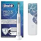 Oral-B Pro 3 3500 Brosse À Dents Électrique Blanche avec capteur de pression intelligent, 1 Étui De Voyage, 1 Brossette