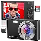 4K Digital Camera - 48MP Portable Camera with 32GB SD Card， Mini Digital VideoCamera 16X Digital Zoom Autofocus, Point and Shoot Camera for Students, Teens, Kids