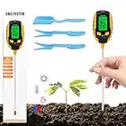 WOVTE Upgraded 4-in-1 Soil PH Meter and 3 Gardening Tools, Digital Soil Moisture Meter with Light Intensity, PH, Moisture,Temperature, Plant Moisture Meter for Garden, Yard, Lawns Indoor Outdoor Use