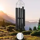 ASTARIN Carillon éolien d'extérieur grand ton profond, 91,4 cm, grand carillon éolien pour l'extérieur, relaxant, apaisant, basses basses, carillon commémoratif de sympathie pour maman papa, noir (une