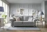 Ingrid Three Seater Sofa - Steel Grey Braided Chenille Sofa Sets for Livings Rooms - 3 or 2 Seater Sofa Set - Range includes 2 Seater & 3 Seater Settees, Armchairs & Cuddle Chairs (3 Seater)