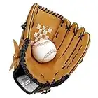 Baseball Glove with 1 Ball, Sports Batting Gloves with Baseball PU Leather Right Hand Throw 10.5"/12.5" for Kids Youth Adults