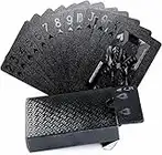 Cool Black Playing Cards Poker Playing Cards PVC Waterproof Flexible Shiny Corrosion Resistant Plastic Deck of Cards