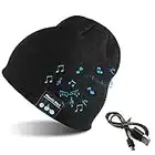 EasyULT Bonnet Bluetooth, Music Bonnet Bluetooth 5.0 avec écouteurs Stéréo sans Fil, Lavable Bluetooth Knit Bonnet Gifts, Doux Chaleureux Bluetooth Chapeau Convient à Sports, Ski, Marche(Noir)