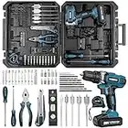 WESCO Cordless Drill Tool Kit, 20V Power Tools, Electric Screwdriver with 44pcs Drill Set, Cordless Screwdriver With 21+1 Torque Settings, Electric Drill Driver Set Electrician Hand Home Tool Kit