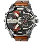 Diesel Men's DZ7332 Mr Daddy 2.0 Gunmetal Brown Leather Watch