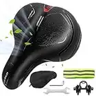 Selle Velo Confortable,LUZOON Selle de Vélo Confort Absorption des Chocs Respirante Rebond Surdimensionnée pour Vélo de Montagne/VTT/Vélos/Vélos Pliants Hommes pour Femmes Enfants