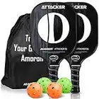 AMORON Pickleball Paddles Set of 2 USAPA Approved, Composite Graphite Carbon and Fiberglass Face, 25% Thicker Polypropylene Core (Composite Carbon and Fiberglasss-Set of 2)