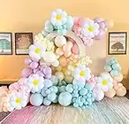 Balloon Garland Arch Kit - Daisy Groovy Pink Balloons, 160Pcs Pastel Rainbow Balloons Garland Kit, Macaron Sunflower Balloon for Baby Shower Birthday Party Decorations Balloon