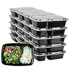 HENSHOW 2 Compartimiento de Comida Juegos de Recipientes Set de 20 piezas, 1000 ML Premium Reutilizable BPA libre Juegos de Recipientes con Tapa, Microondas, Congelador y Apto para Lavavajillas