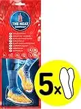 THE HEAT COMPANY Insole Foot Warmers - 5 Pairs - EXTRA WARM - 8 Hours of Warmth - Instant Heat - Air Activated - Purely Natural - Medium Size: 5.5-7