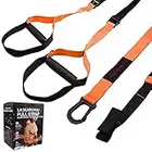 Suspension Training Strap w/Extender Strap, Bodyweight Resistance Training Strap Kit Fitness Resistance Trainer for Body Workout Home Outdoor Gym, Orange