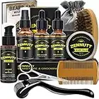 Beard Growth Kit,Fathers Gifts for Men Dad Husband W/2 Pack Beard Growth Oil,Beard Growth Serum,Wash,Balm,Brush,Comb,Scissor for Beard Grooming Care,Christmas Stocking Stuffers