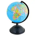 Exerz Educational World Globe 20cm - Political Map Swivel Rotating Desk Top Globe of Earth - Diameter 20cm (Engish)