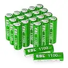 EBL 20 x AA Rechargeable Solar Batteries 1.2V for Outdoor Garden Solar Lights, 1100mAh High Performance Ni-MH AA Batteries