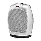 Amazon Basics 1500W Oscillating Ceramic Heater with Adjustable Thermostat, Silver