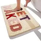 Get Naked,Tapete de baño beige de 50x80 cm, tapete de baño antideslizante para baño, tapete de baño de microfibra súper absorbente, lavable a máquina, alfombra de piso para bañera, ducha, dormitorio