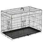 PawHut Hundekäfig Transportkäfig Drahtkäfig Hundebox Transportbox Reisebox mit 2 Türen Schwarz 76x53x57 cm