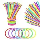 Vicloon 100PCS Bâtons Lumineux Fluorescents, 5 Couleurs Différentes Bracelets Fluos Lumineux pour Carnaval,Fête,Anniversaire