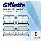 Gillette SkinGuard Sensitive, Peau Sensible Recharges De Lames De Rasoir Homme, 8 Recharges De Lames, Nouvelle Bande Lubrifiante, Compatible Avec Manches Fusion