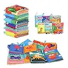 Soft Books for Babies - 6 Pack Baby's First Soft Books Non-Toxic Fabric Crinkle Cloth Books Friction with Rustling Sound, Early Educational Baby Books Toys, Waterproof Baby Bath Books for Baby Toddler Infants