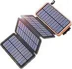 Tranmix Solar Charger 25000mAh, Portable Solar Phone Charger with 4 Solar Panels, High Capacity Solar Power Bank External Battery Pack for Smart Phones, Tablets and Hiking, Camping