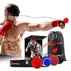 Boxing Reflex Balls Set of 4 – Boxing Ball MMA Gear of with Varying Weights with Adjustable Headband and 4 Spare Strings to Improve Speed and Hand-Eye Coordination for Men, Kids Boxing Equipment