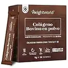 Péptidos de Colágeno Bovino Hidrolizado en Polvo 28 x 5g - Suplemento con Sabor a Chocolate Natural De Colágeno Puro, Colágeno de Tipo 1, 2 y 3, Colágeno en Polvo de Bovino Alimentados con Pasto