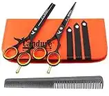 Candure Hair Cutting Scissors Professional Shears Set Hairdressing Thinning Trimming Texturizing Barber Salon Sharp Edges Tools Kit Stainless Steel (5.5")