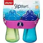 Playtex Baby Sipsters Spill-Proof Straw Sippy Cups, Stage 2 (9 Months+), Pack of 2 Cup