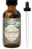 US Organic Pumpkin Seed Oil, USDA Certified Organic, Pure, Natural, Cold Pressed Virgin, Unrefined in Amber Glass Bottle w/Glass Eyedropper (Small (2 oz, 56 ml))