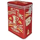 Nostalgic-Art Camp Coffee Time Retro Coffee Canister - Gift Idea for Camping Fans, Tin Tin with Aroma Lid, Vintage Design, 1.3 Litre