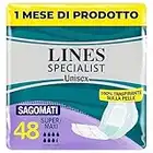 Lines Specialist Sagomato, Confozione da 4 x 12 Assorbenti per Incontinenza Uomo e Donna